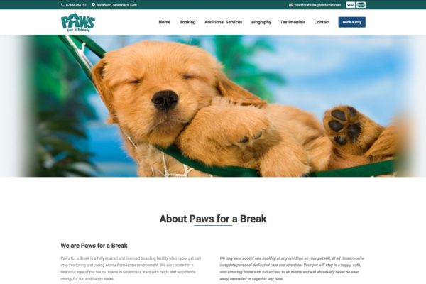 Paws for a break website